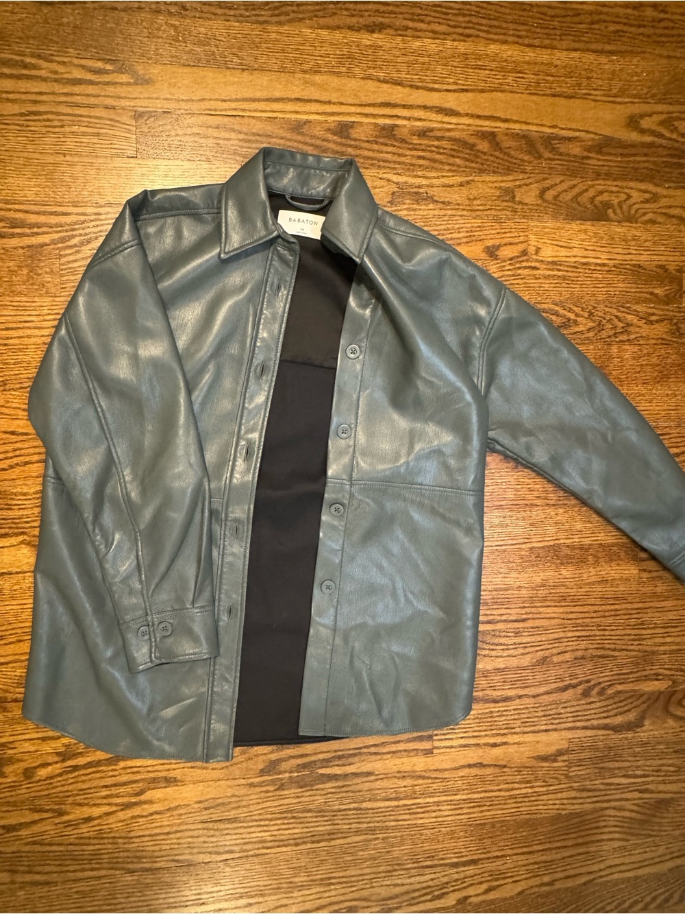 Aritzia leather shirt jacket